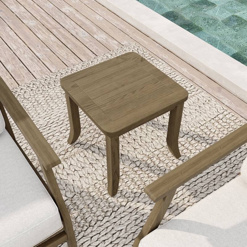 Patio Teak Wood Outdoor Square Side Table