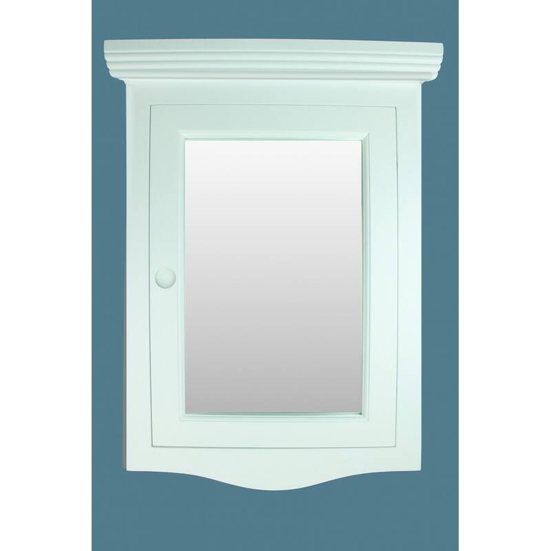 White Corner Medicine Cabinet with Mirror 27" x 20" Double Shelf Cabinet with Mounting Hardware