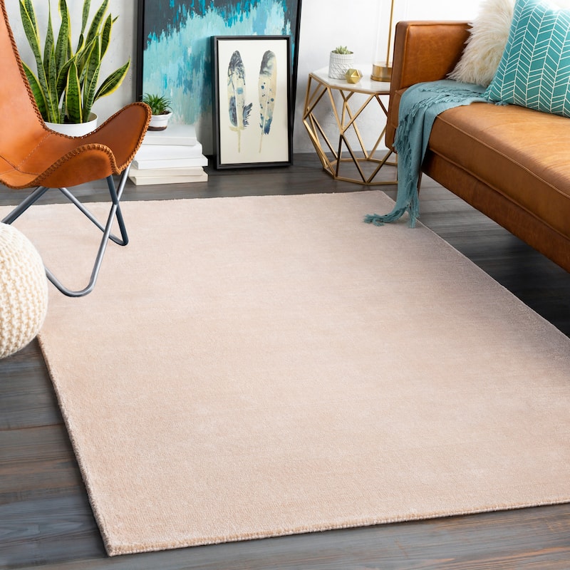 Alise Handmade Nylon Solid Area Rug - 9' x 12' - Peach