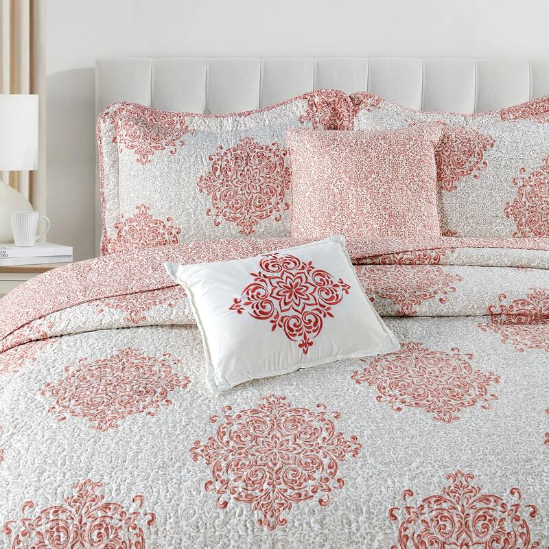 Serenta 6-piece Chelsea Printed Microfiber Quilts Coverlet Set