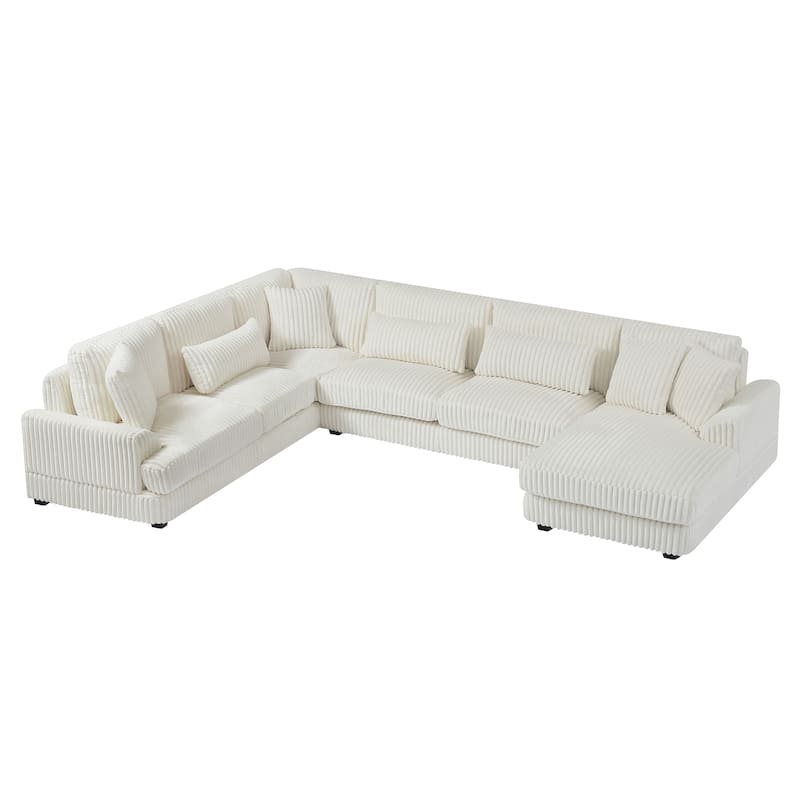 U-shaped Sofa Sectional Sofa Pull-out Sofa Bed with Storage Chaise Lounge and Charging Devices for Living Room