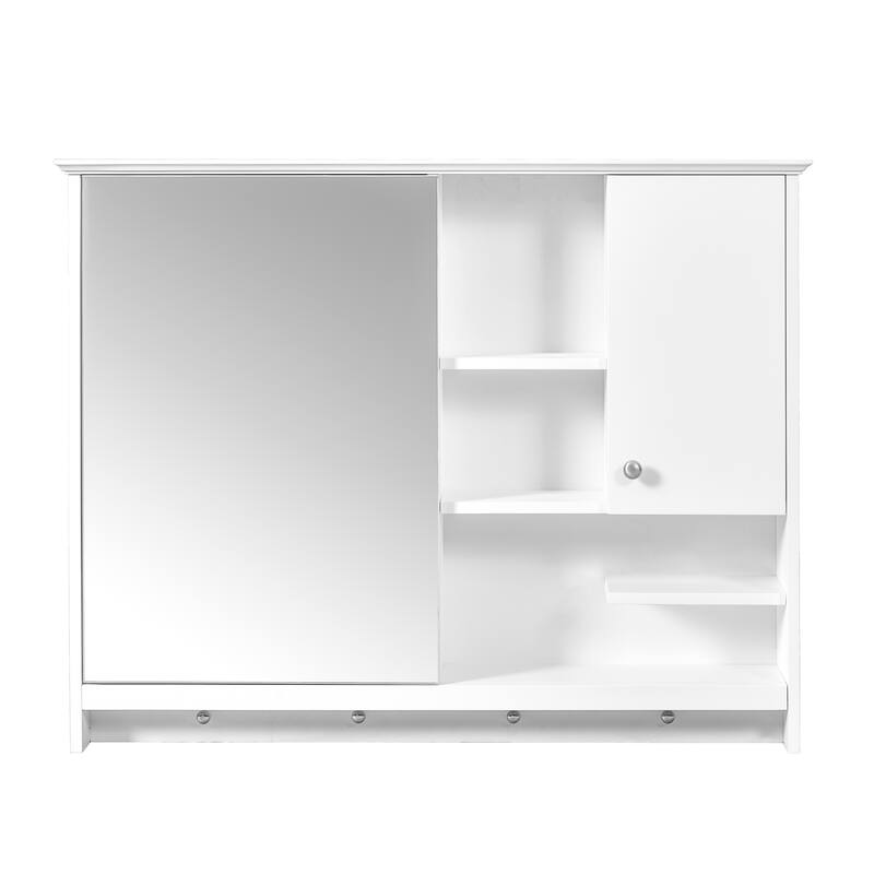 36 Inch Wall Mounted Medicine Cabinet, Bathroom Storage Cabinet with Mirror Door and Adjustabl Shelf