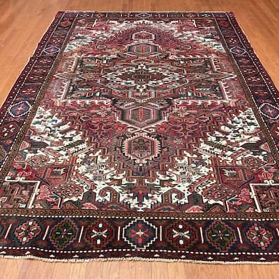HERAT ORIENTAL Handmade Fine Persian Heriz Wool Rug - 7'7" x 11'2"