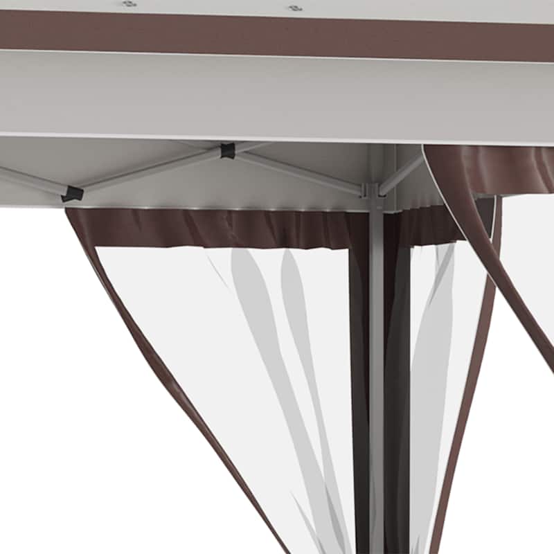 Outsunny 12' x 12' Pop Up Canopy Tent with Netting and Carry Bag, Instant Sun Shelter with 137 sq.ft Shade, Tents for Parties