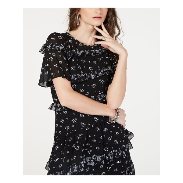 michael kors black ruffle dress