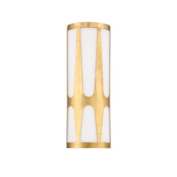 slide 2 of 6, Royston 2 Light Antique Gold Wall Mount - 6.75'' W x 17.75'' H x 3.375'' D 6.75'' W x 17.75'' H x 3.375'' D