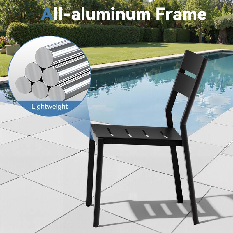 VredHom 11-piece Aluminum Expandable Dining Set Table with Chairs Sets