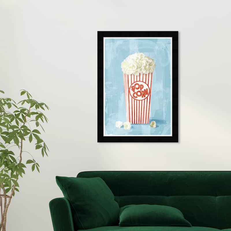 Wynwood Studio Popcorn Flora Framed Trendy Retro Kitchen And Living Room Art Prints