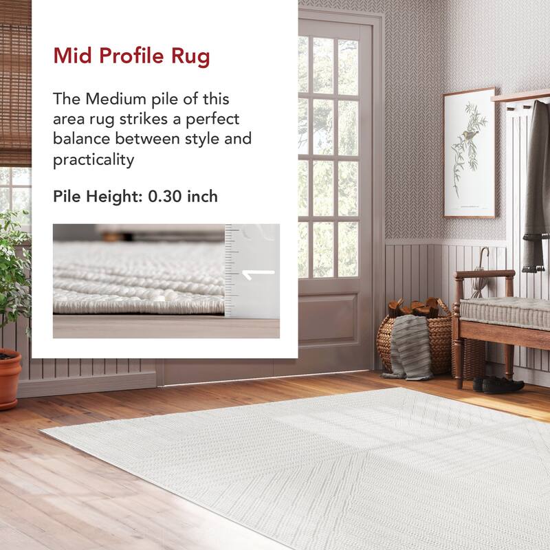 Nuloom Makena Modern Geometric High-Low Area Rug