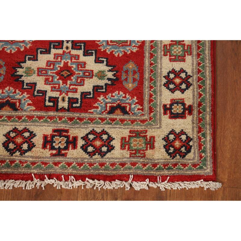 Red Kazak Oriental Accent Foyer Rug Hand-Knotted Wool Carpet - 2'0"x 3'0"