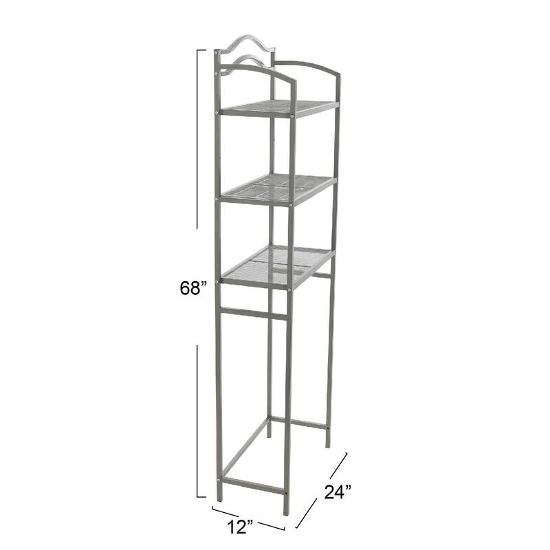 Household Essentials 2-Tier Metal Wall Mount Bathroom Storage Rack