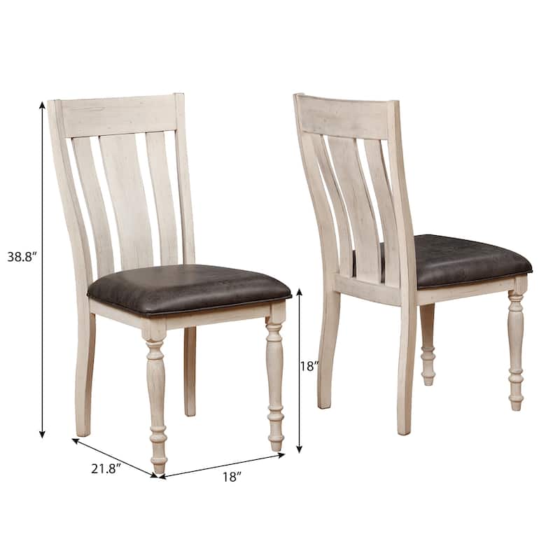 Set of 2 Arch Weathered Oak Turned Leg Dining Chairs