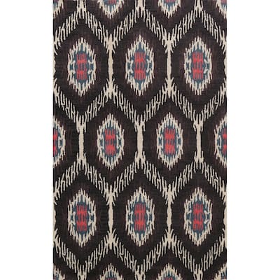 Contemporary Abstract Oriental Area Rug Hand-tufted Wool Carpet - 5'0" x 8'0"
