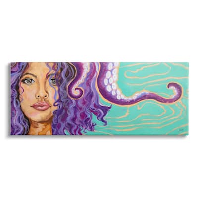 Stupell Modern Octopus Girl Portrait Canvas Wall Art Design by Stacy Gresell