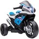 preview thumbnail 1 of 8, Interactive 6V Ride-On: Dashboard, Safety Lights, and Training Wheels Blue