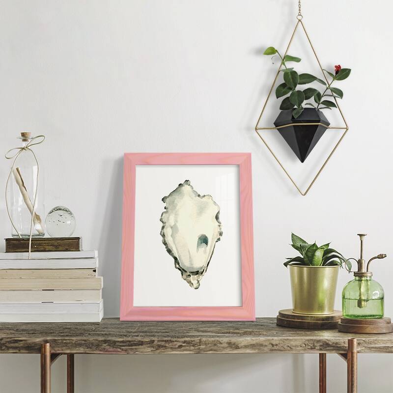 Neutral Oyster Study IV -Framed Print w/glass-Cherry Red