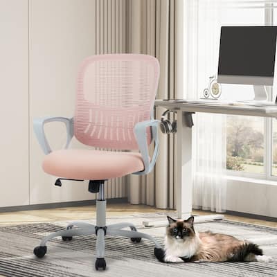 Ergonomic Mid-Back Mesh Office Chair Computer Desk Swivel Rolling Chair with Wheels for Home Office - 18.5"D x 20.08"W x 41.4"H