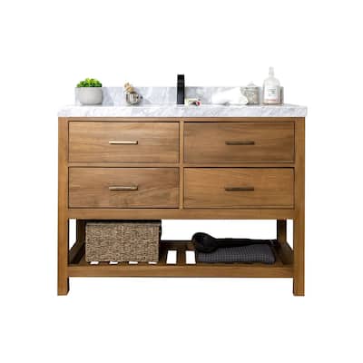 Willow Collections 48 in. W x 22 in. D Parker Solid Teak Single Sink Bathroom Vanity with Countertop