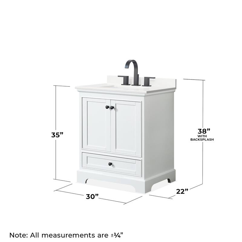 Wyndham Collection WCS202030S-QTZ-US3M24 Deborah 30" Free Standing