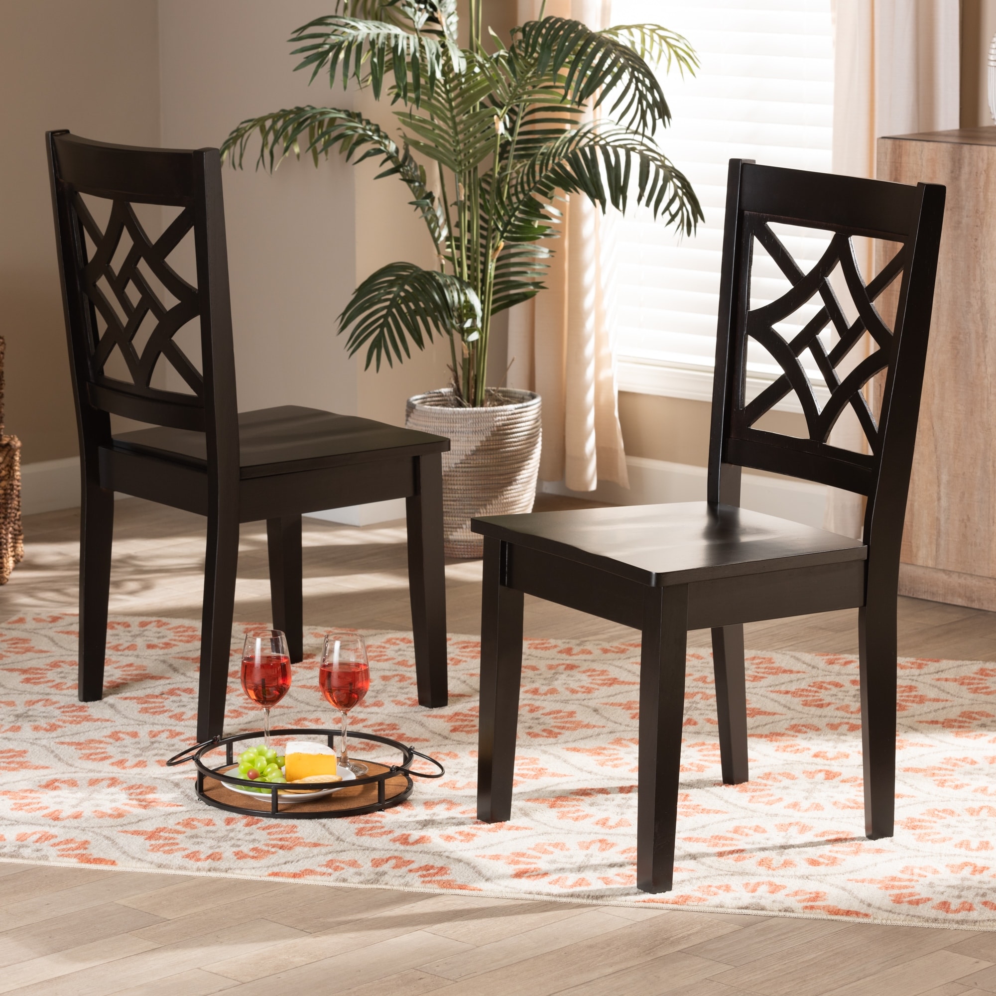 Gayla solid wood cross back side dining discount chair