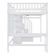 preview thumbnail 10 of 11, Wooden Full Loft Bed with Desk, Wardrobe & Bookshelf, Stairway Loftbed Wood Bedframe with Drawers for Kids Teens Adults Bedroom