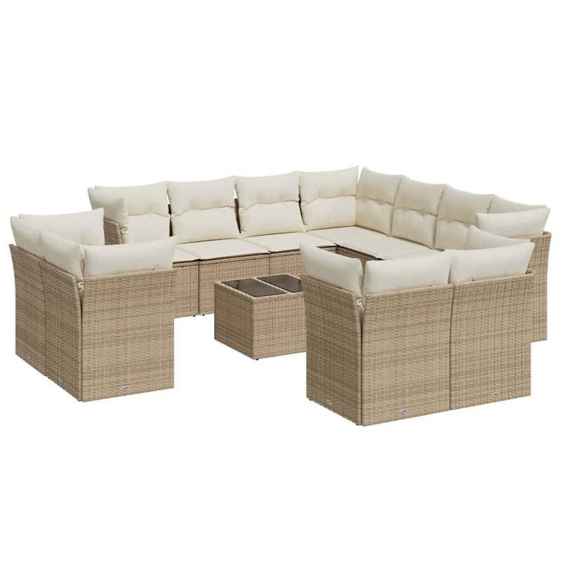 vidaXL Garden Sofa Set Beige - 21.7 x 21.7 x 14.6