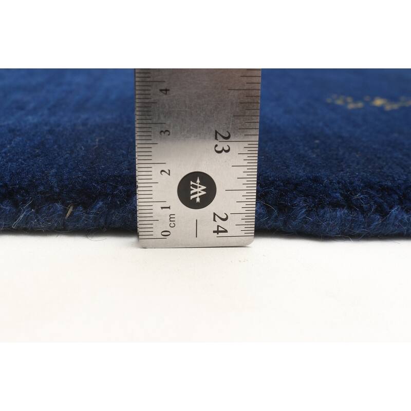 ECARPETGALLERY Hand Loomed Kashkuli Gabbeh Dark Blue Wool Rug - 2'10 x 4'10