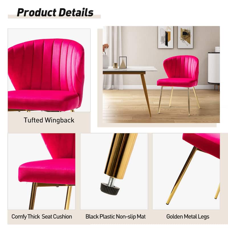Barbara Side Chair with Metal Base Set of 4 by HULALA HOME