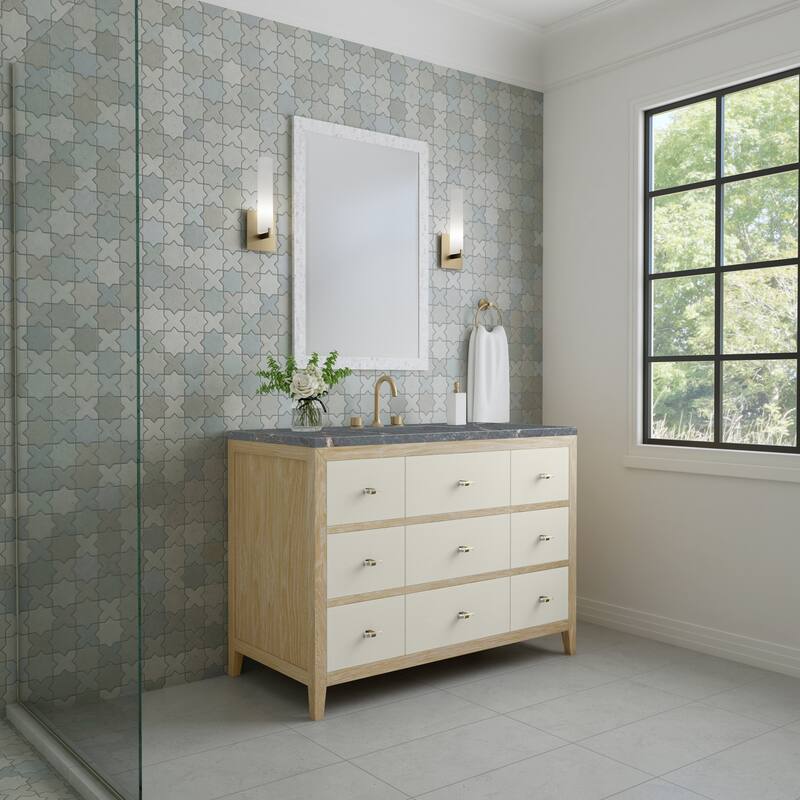 James Martin Vanities Celeste 48" Single Vanity, Sunwashed Oak with Embossed Shagreen