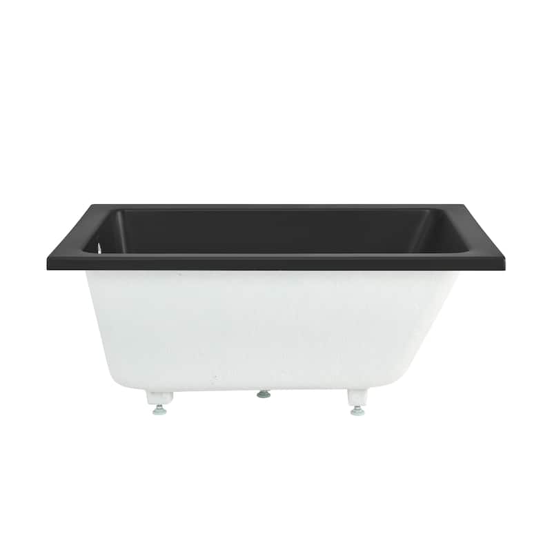 Voltaire 48"X32" Reversible Drain Drop-In Bathtub In Matte Black - 48x32 Reversible