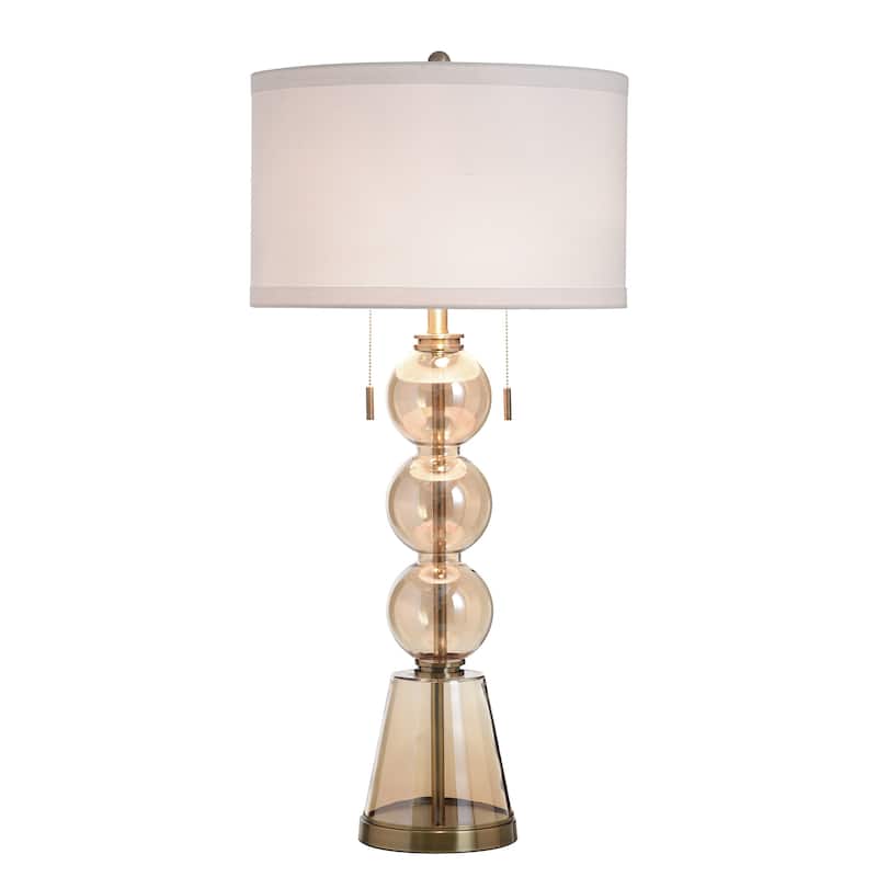 StyleCraft Glass Table Lamp - Cordon Gold - White Shade
