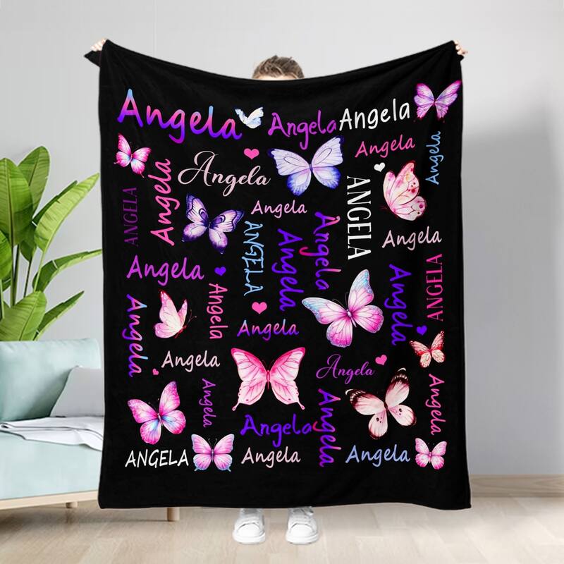 Personalized Blankets and Throws Custom Blanket with Name Customized Flannel Blanket for Kids - 50"x60" - IMG 1