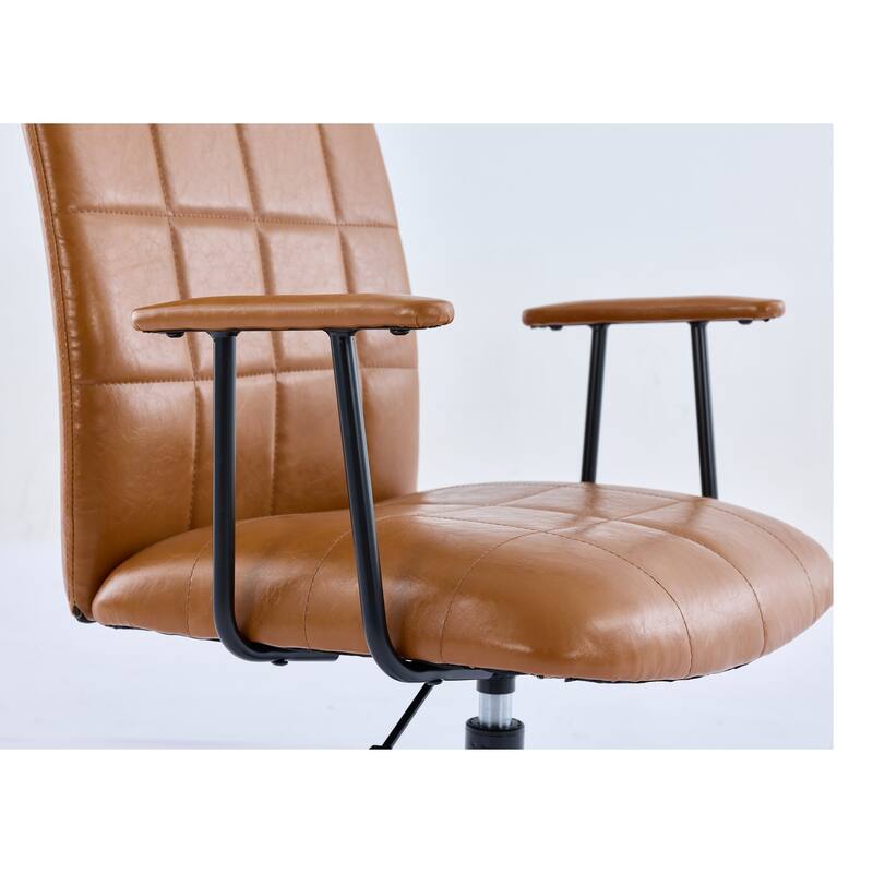 PU leather office chair, with armrest, high backrest, soft foam seating, 360 degree swivel, adjustable gaslift