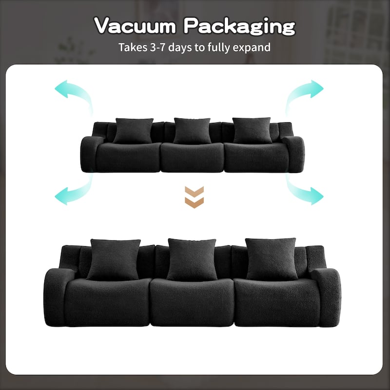 GDF Studio - Fairford 3-Seat Modular Sofa With Curved Armrests & Non-Slip Base