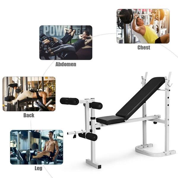 Shop Olympic Folding Weight Bench Incline Lift Workout Leg