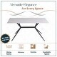 preview thumbnail 36 of 131, Elega Modern Sintered Stone Dining Table Modern Trestle Base Powder-Coated Steel Frame Kitchen Table - 47"-71"