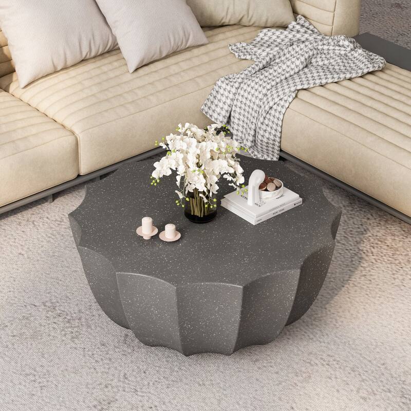 35.43" Modern Coffee Table, MgO Cement Coffee Table