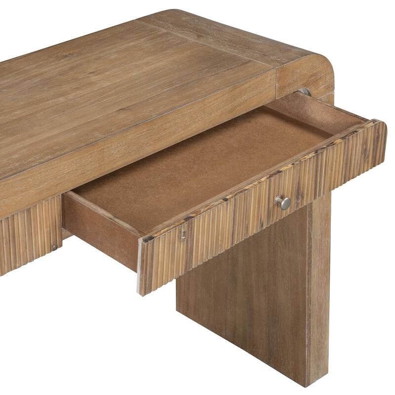 Console Table with Fluted Drawer & Thick Legs