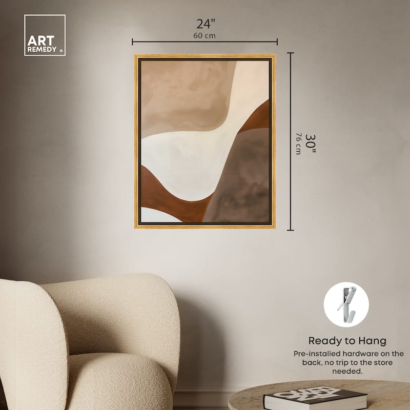 Art Remedy Dream Away Framed Abstract Shapes 1 Piece Canvas Wall Art