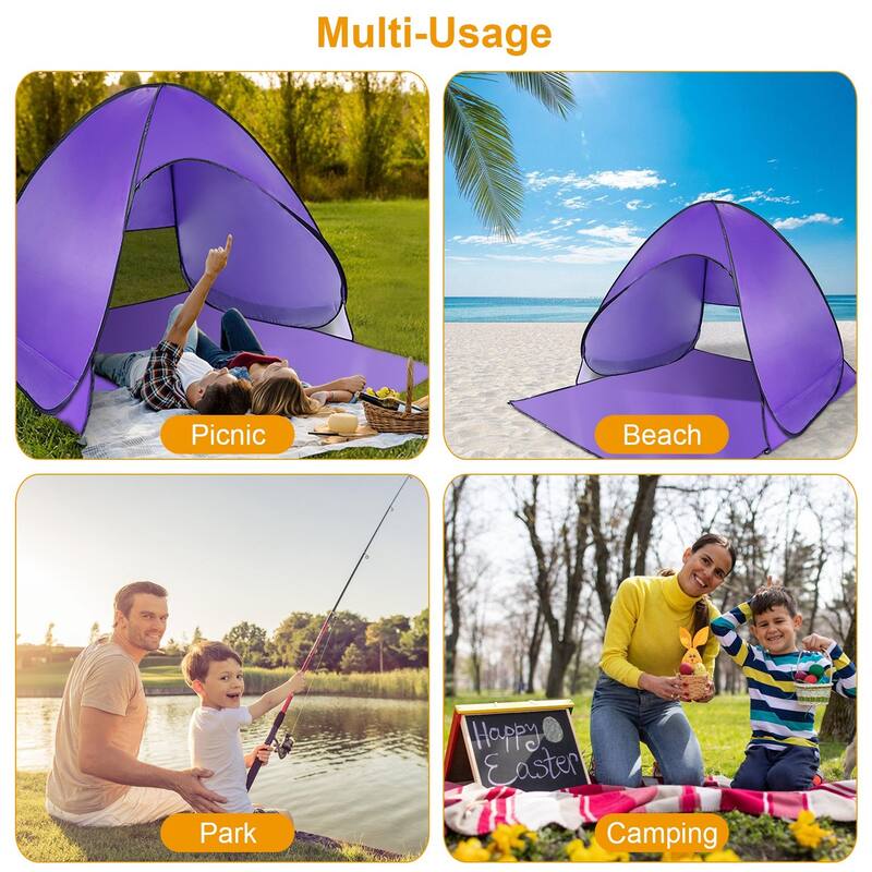 Pop Up Beach Tent Sun Shade Shelter Anti-UV Waterproof 2-3 Person - 64.96 x 59.06 x 43.31in