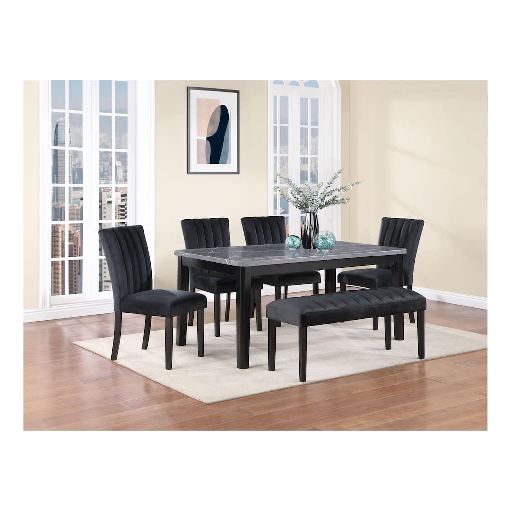 Vhong Black Bench Modern Entryway Seat with Solid Wood Frame and Cushioned Top for Hallway or Bedroom
