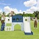 preview thumbnail 28 of 37, 7-in-1 Toddler Slide Set - Spaceship Playset with Slide, Arch Tunnel, Basketball Hoop, and Toy Storage