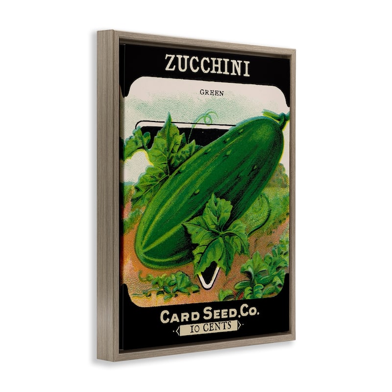 Stupell Vintage Garden Zucchini Framed Floater Canvas Wall Art Design By Lil' Rue