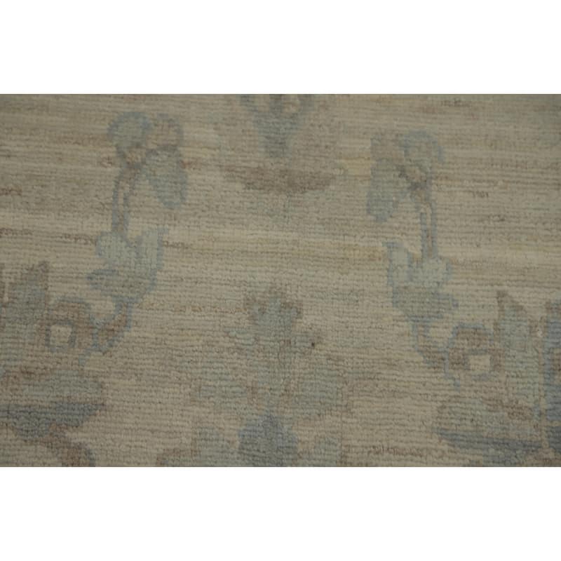 Earth Tone Wool Oushak Vegetable Dye Large Rug, Floral Geometric Carpet - 13' 10'' X 10' 0''