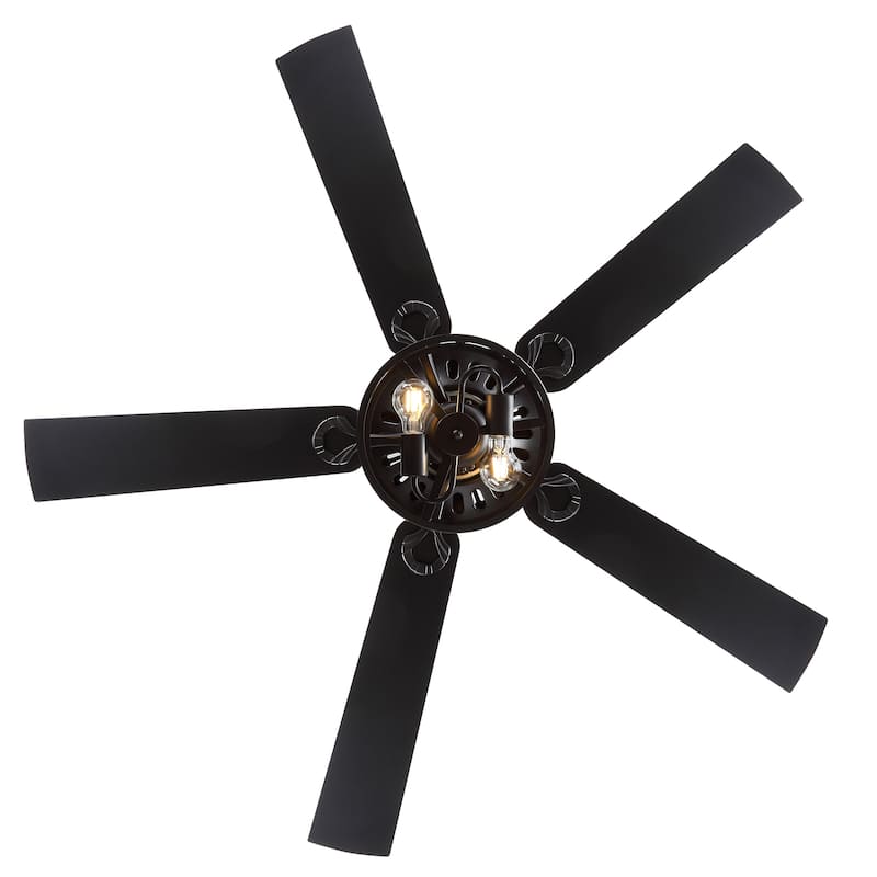52-inch Reversible 5-Blade Caged Ceiling Fan with Light and Remote