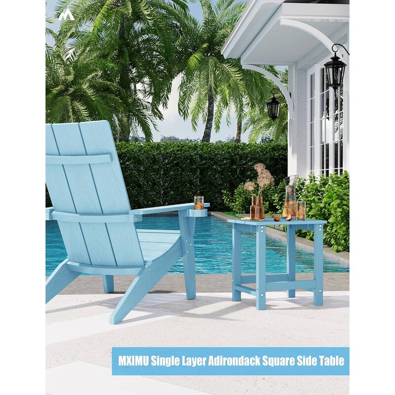 WINSOON Outside Adirondack Square Side Table, Weather Resistant Patio Tables Set Of 2