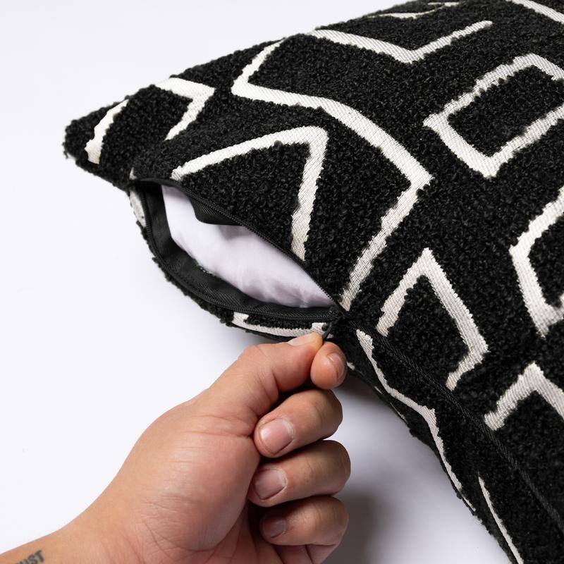 Austin Horn Classics Contempo Decorative Pillow – 22"x22", Boucle Jacquard Fabric, Reversible