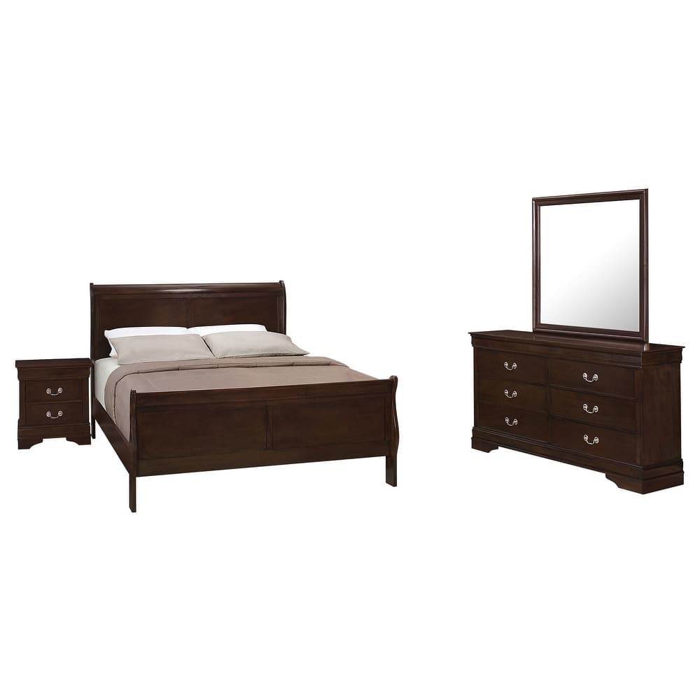 Louis Philippe Panel Bedroom Set Cappuccino