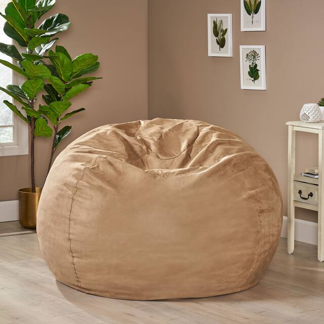 Madison Faux Suede 5-foot Beanbag Chair by Christopher Knight Home - Beige