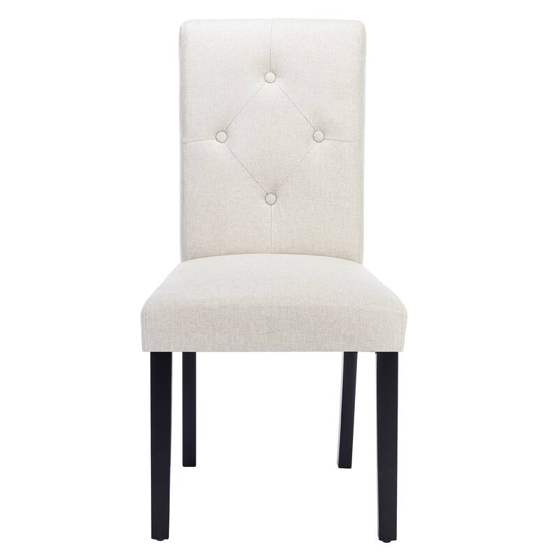 Javlergo Upholstered Dining Chairs Set of 4, Fabric or Faux Leather Dining Room Chair with Metal Legs